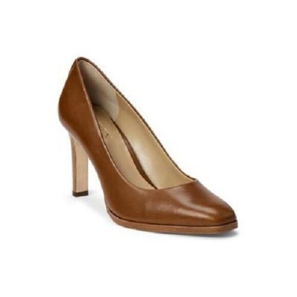 Lauren Ralph Lauren Shoes - Lauren Ralph Lauren Women's Men's Camila Burnished Leather Pumps, Tan Size 8.5M